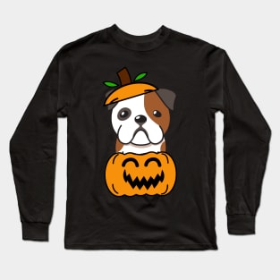 Funny bulldog is in a pumpkin Long Sleeve T-Shirt